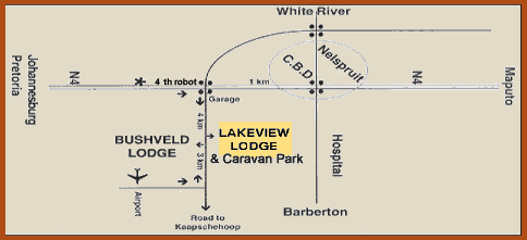 Map and Directions to Lakeview Lodge in Nelspruit